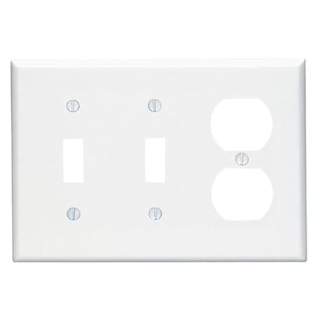 Leviton Leviton White 3 gang Plastic Duplex/Toggle Wall Plate 1 pk 80521-00W